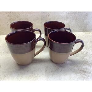Farberware Cocoa Mug  - Set of Four  - Cocoa Pattern - 12 oz Capacity - Preowned
